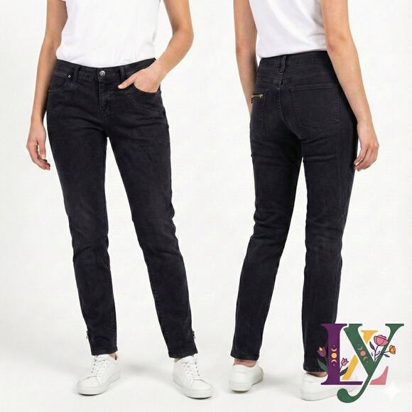 Paper Denim & Cloth Denim - Paper Denim Cloth Black 10 Jeans Edgy Y2K Grunge Moto Biker Ankle Zip Goth Punk